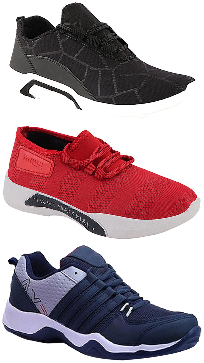 

Birde Men Multi-Color Casual Shoes - BRD-300-BLK-301-RD AX-1