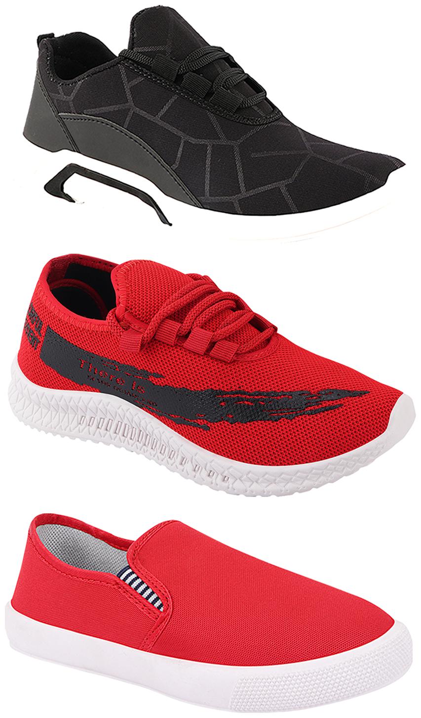 

Birde Men Multi-Color Casual Shoes - BRD-300-BLK-309-RD-321