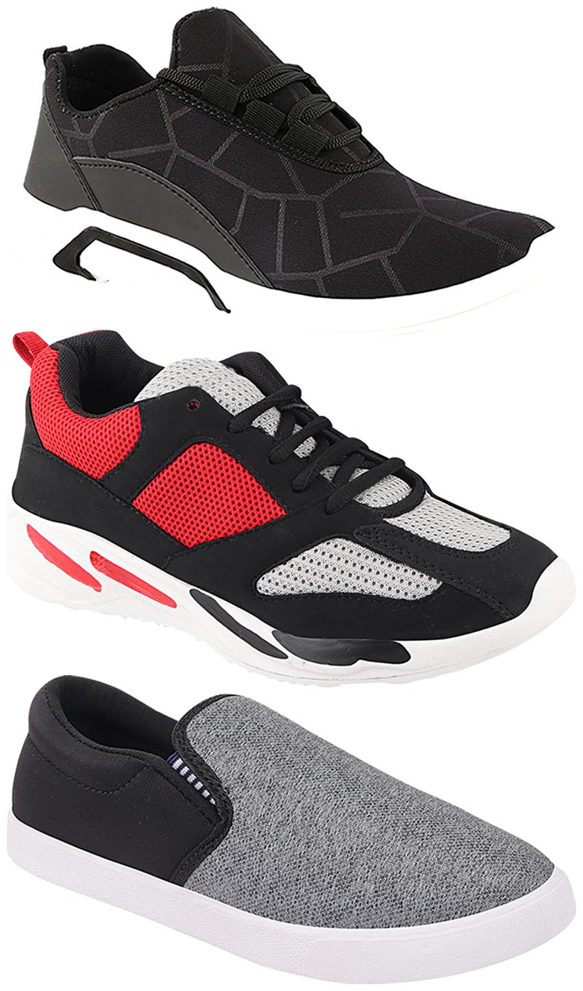 

Birde Men Multi-Color Casual Shoes - CASUAL SPORTS SNEAKERS RUNNNING SHOES - BRD-300-BLK-310-SLVR-334