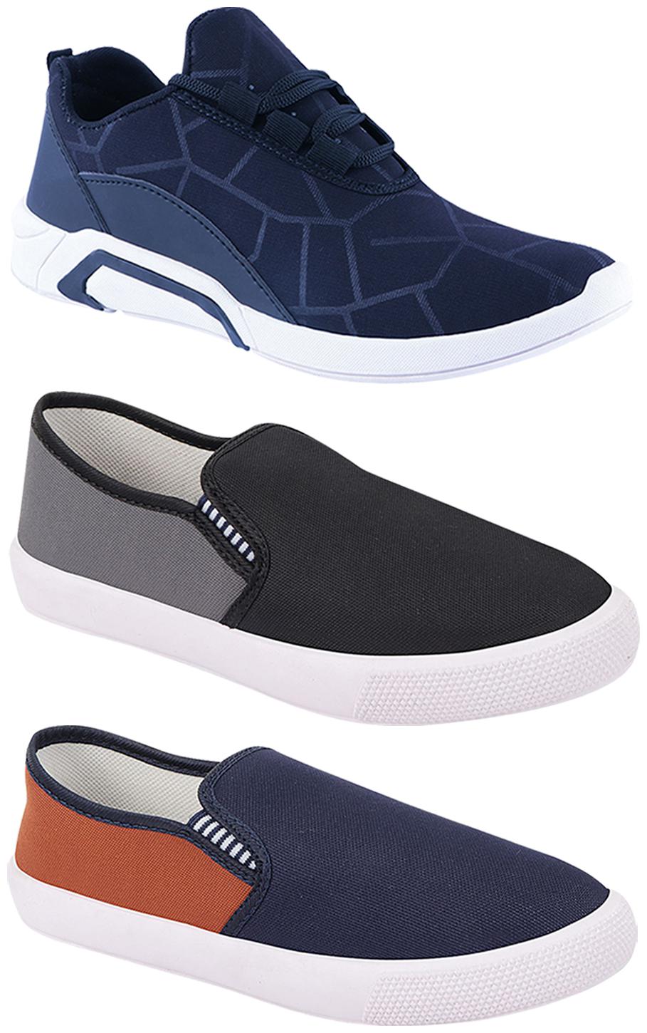 

Birde Men Multi-Color Casual Shoes - BRD-300-BLU-309-GRY-309-TAN