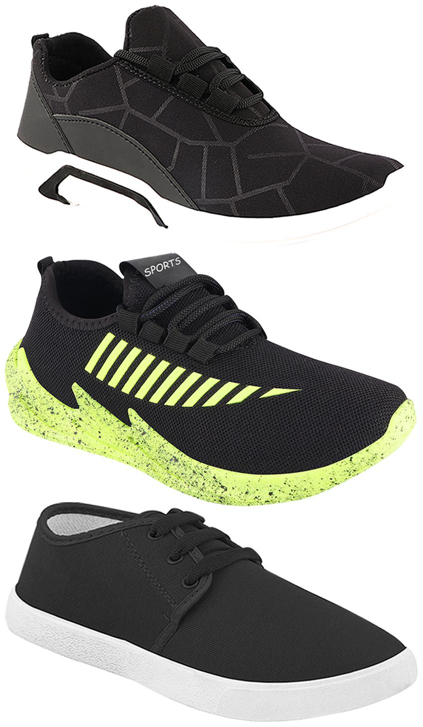 

Birde Men Multi-Color Casual Shoes - CASUAL SPORTS SNEAKERS RUNNNING SHOES - BRD-300-BLK-349-324-PGRN
