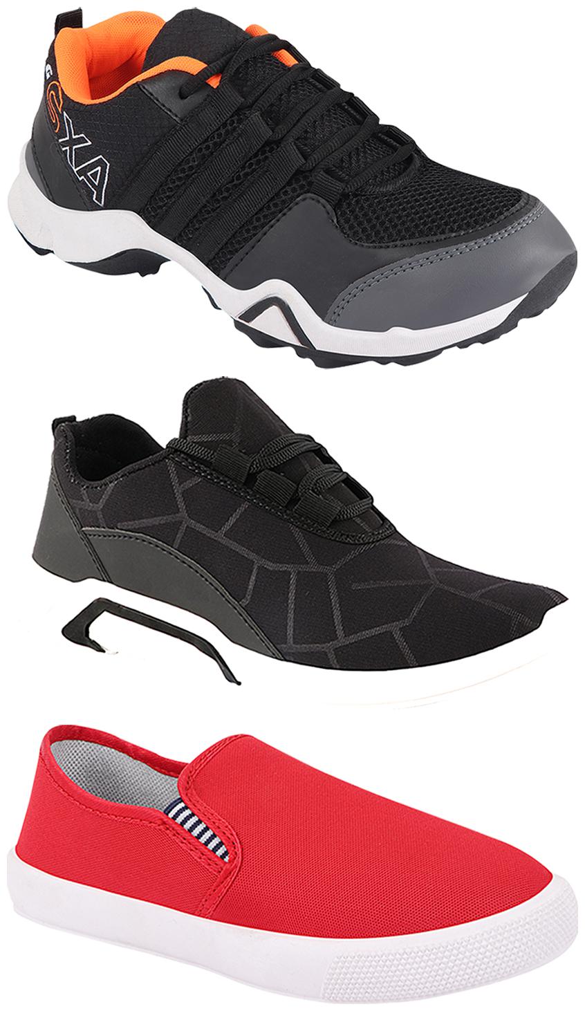 

Birde Men Multi-Color Casual Shoes - BRD-300-BLK-309-RD AX-3