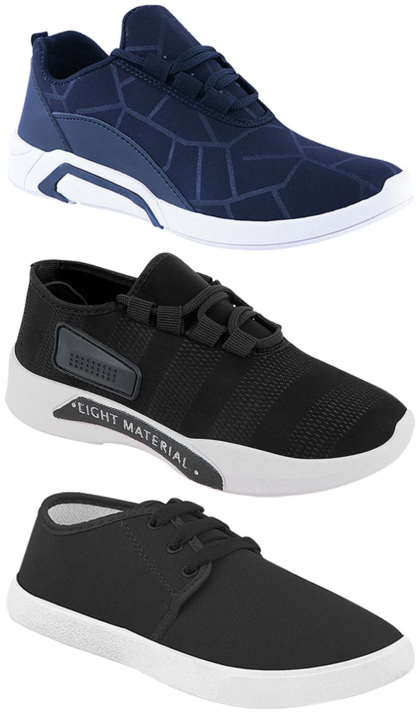 

Birde Men Multi-Color Casual Shoes - BRD-300-BLU-301-BLK-349
