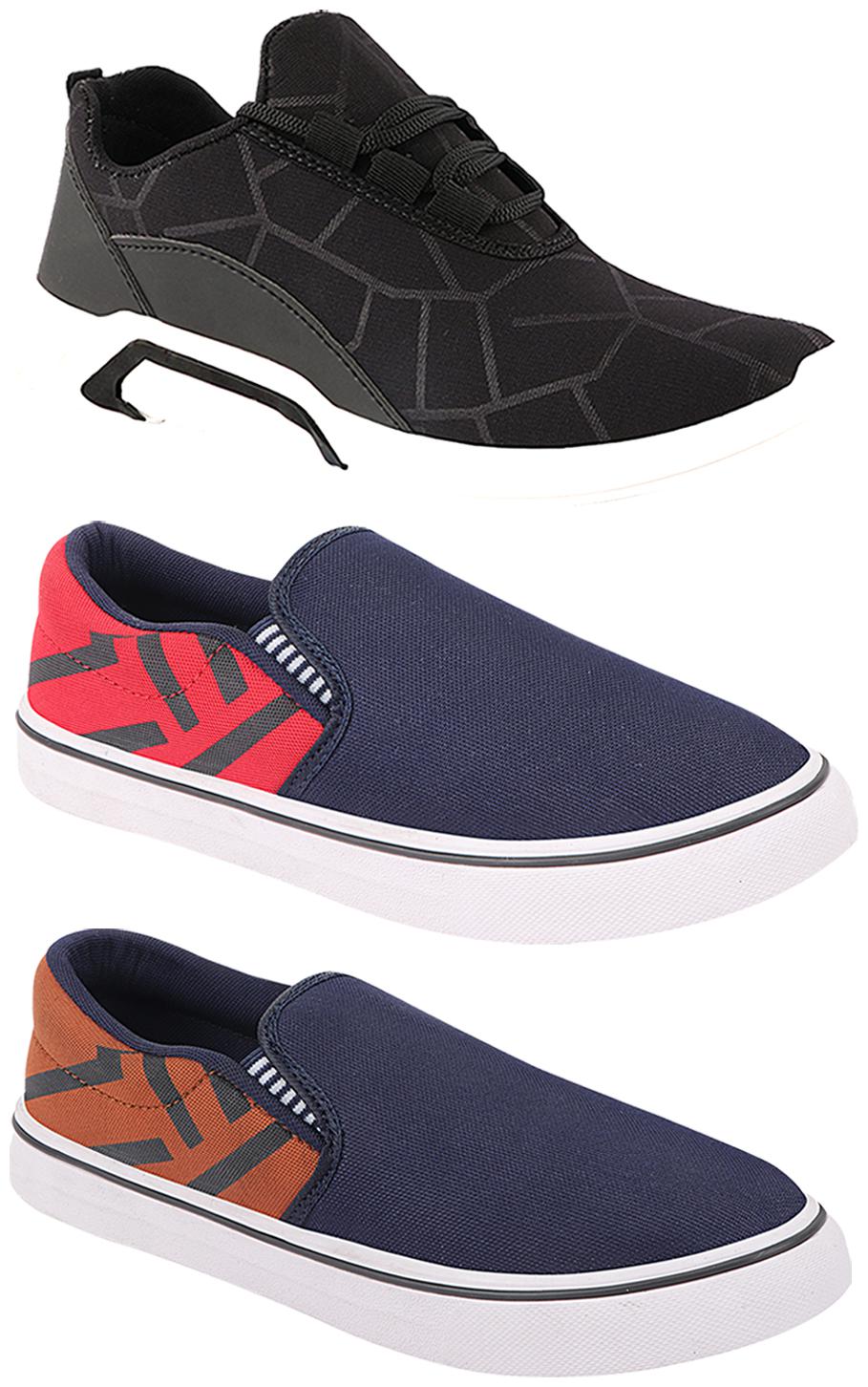 

Birde Men Multi-Color Casual Shoes - BRD-300-BLK-308-RED-308-TAN