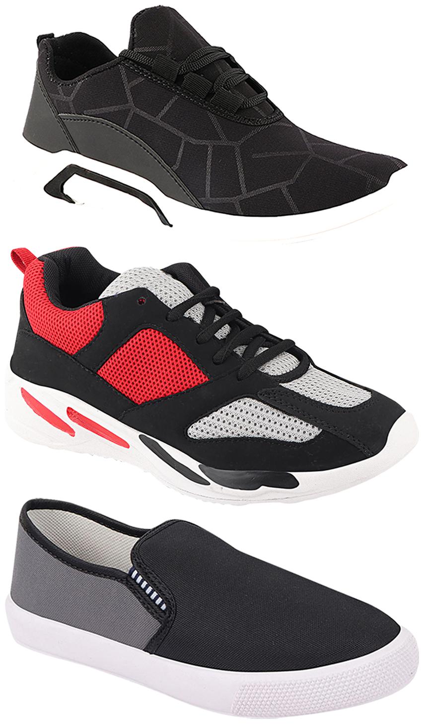 

Birde Men Multi-Color Casual Shoes - CASUAL SPORTS SNEAKERS RUNNNING SHOES - BRD-300-BLK-309-GRY-334
