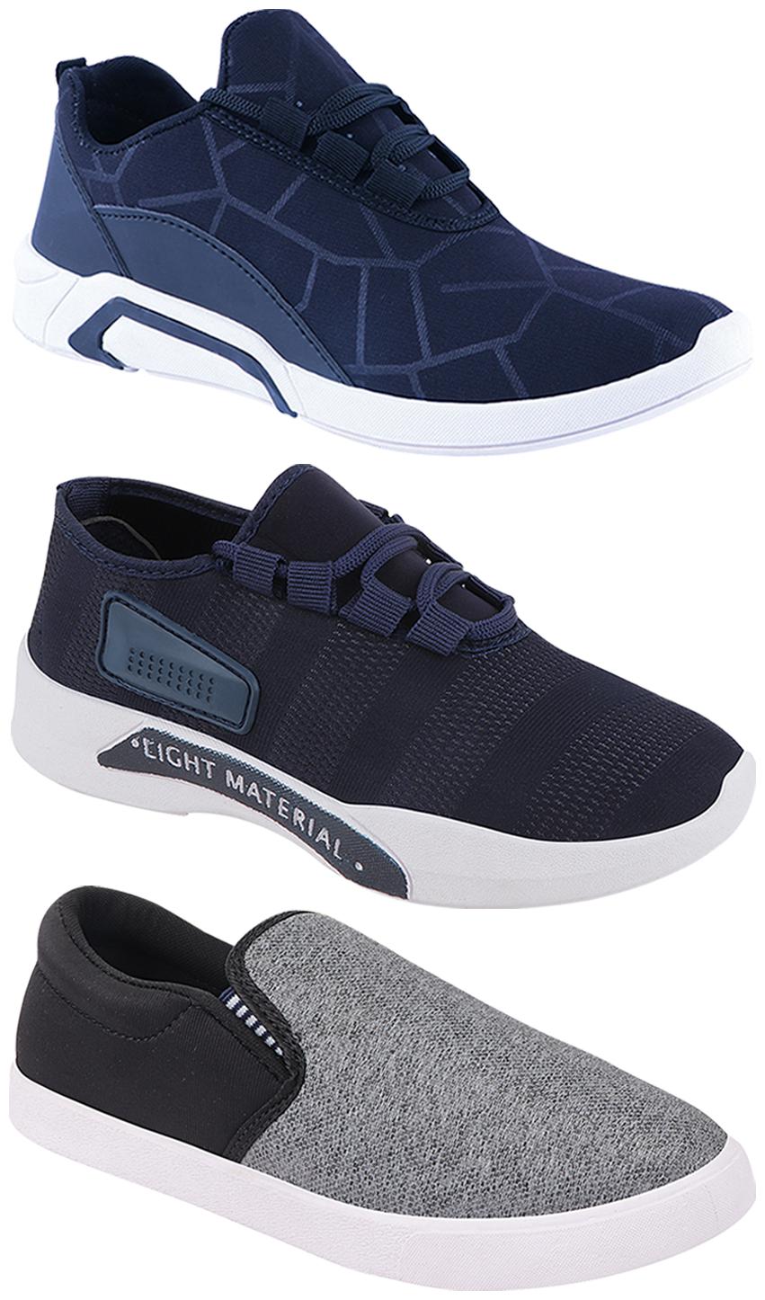 

Birde Men Multi-Color Casual Shoes - BRD-300-BLU-301-BLU-310-SLVR