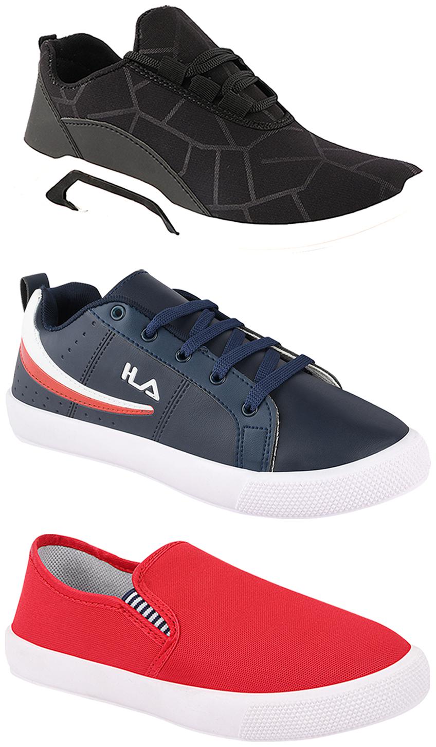

Birde Men Multi-Color Casual Shoes - BRD-300-BLK-309-RD-365