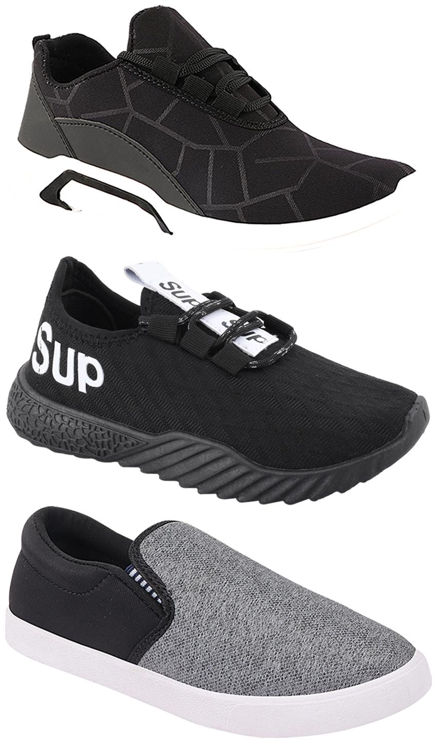 

Birde Men Multi-Color Casual Shoes - CASUAL SPORTS SNEAKERS RUNNNING SHOES - BRD-300-BLK-310-SLVR-384