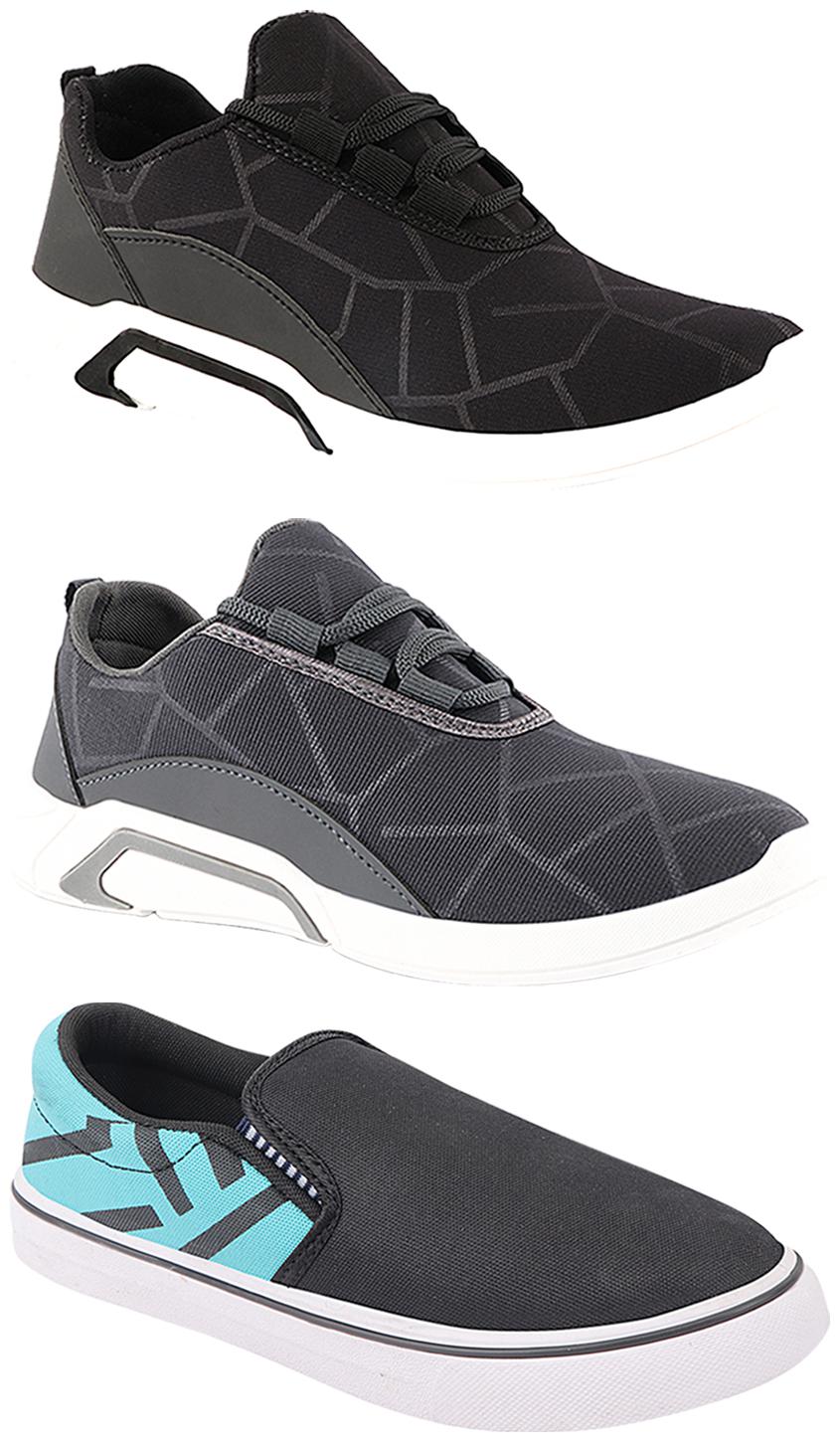 

Birde Men Multi-Color Casual Shoes - BRD-300-BLK-300-GRY-308-SGRN