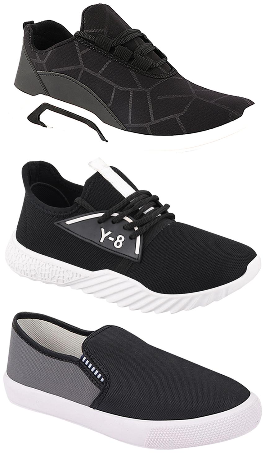 

Birde Men Multi-Color Casual Shoes - BRD-300-BLK-309-GRY-378