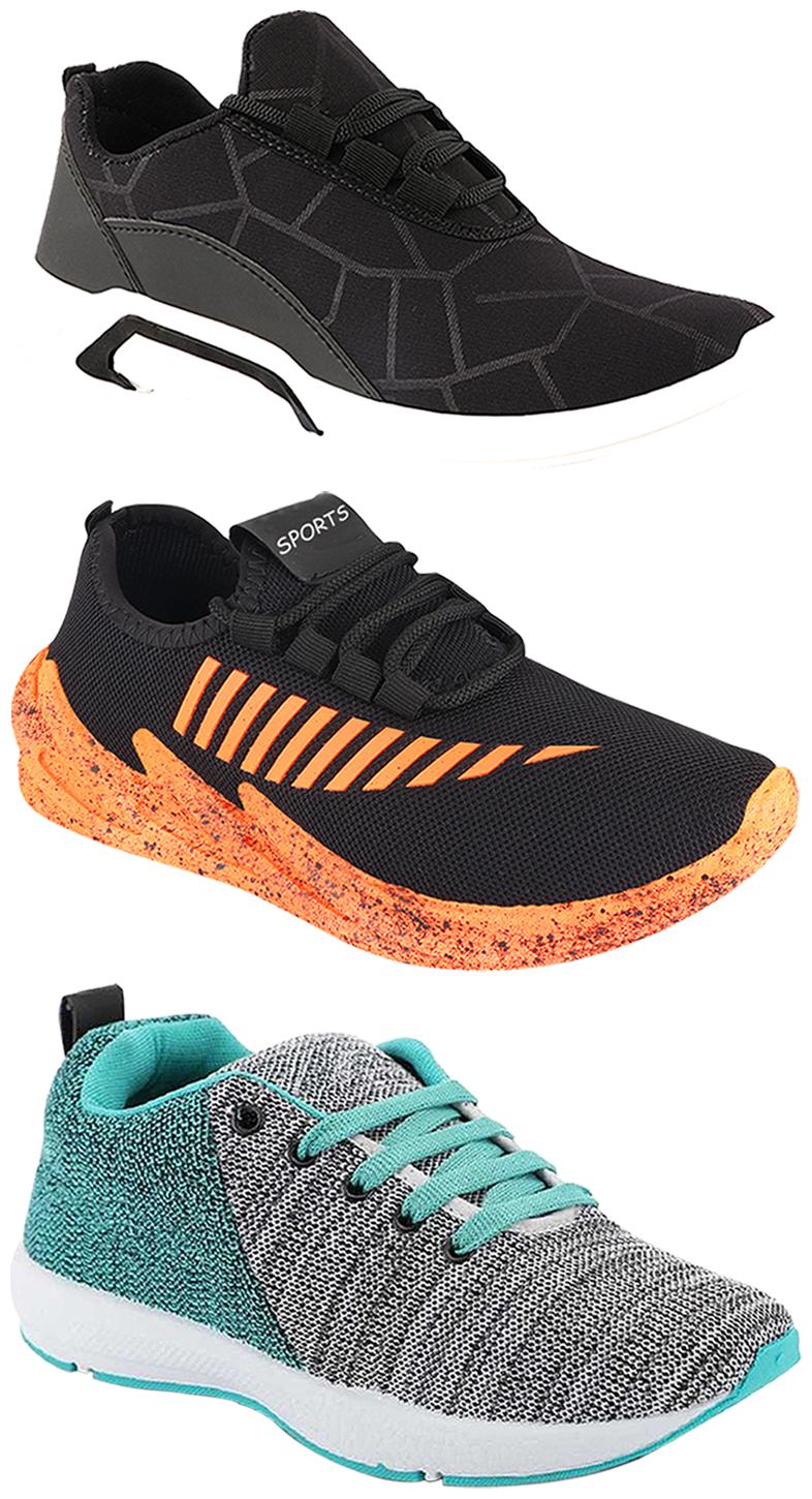 

Birde Men Multi-Color Casual Shoes - CASUAL SPORTS SNEAKERS RUNNNING SHOES - BRD-300-BLK-324-ORNG-221