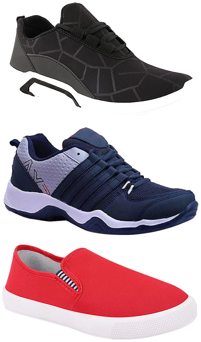 

Birde Men Multi-Color Casual Shoes - BRD-300-BLK-309-RD AX-1