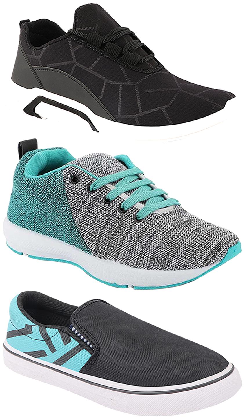

Birde Men Multi-Color Casual Shoes - CASUAL SPORTS SNEAKERS RUNNNING SHOES - BRD-300-BLK-308-SGRN-221