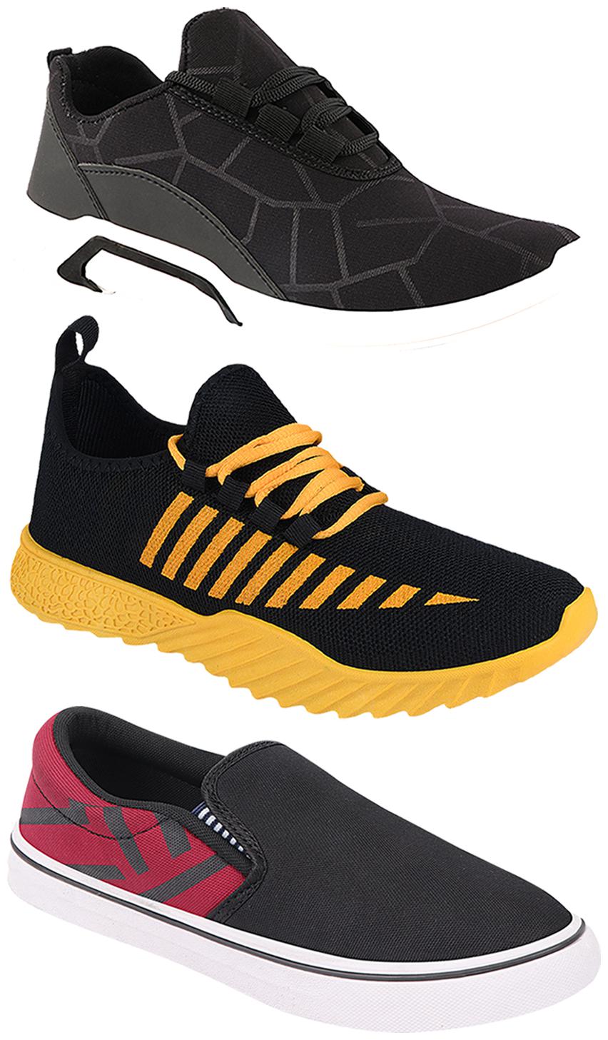 

Birde Men Multi-Color Casual Shoes - BRD-300-BLK-308-MRN-360