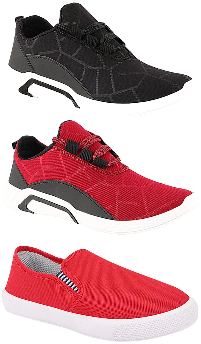 

Birde Men Multi-Color Casual Shoes - BRD-300-BLK-300-CHRY-309-RD
