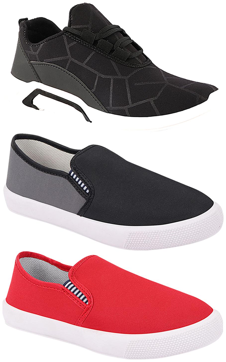 

Birde Men Multi-Color Casual Shoes - BRD-300-BLK-309-GRY-309-RD