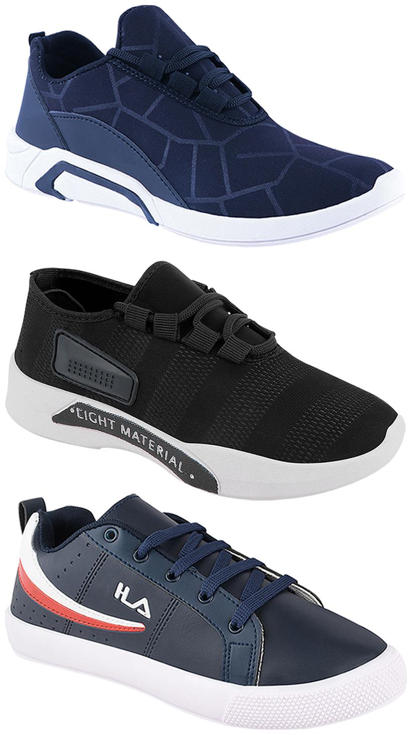 

Birde Men Multi-Color Casual Shoes - BRD-300-BLU-301-BLK-365