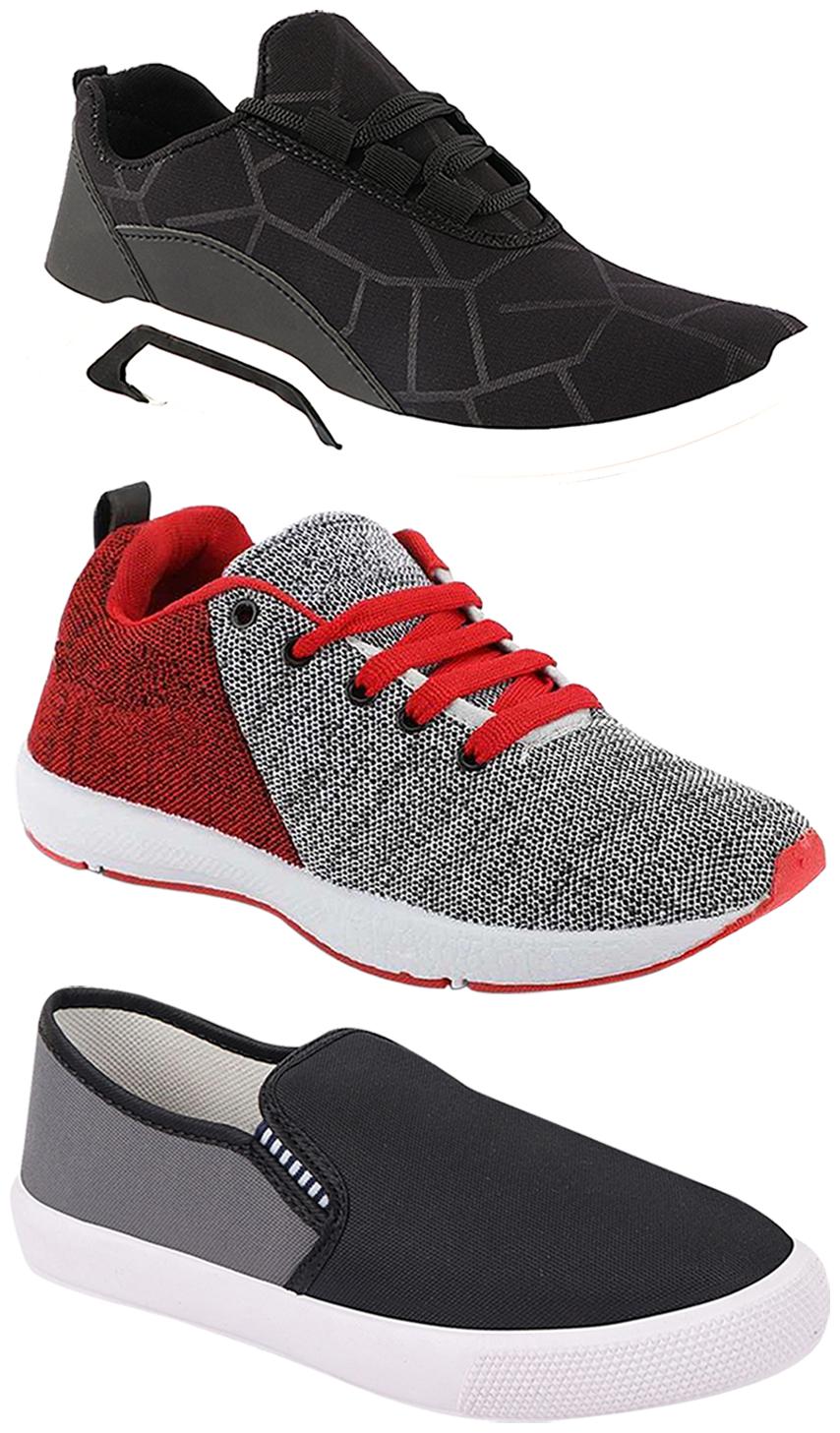 

Birde Men Multi-Color Casual Shoes - BRD-300-BLK-309-GRY-222