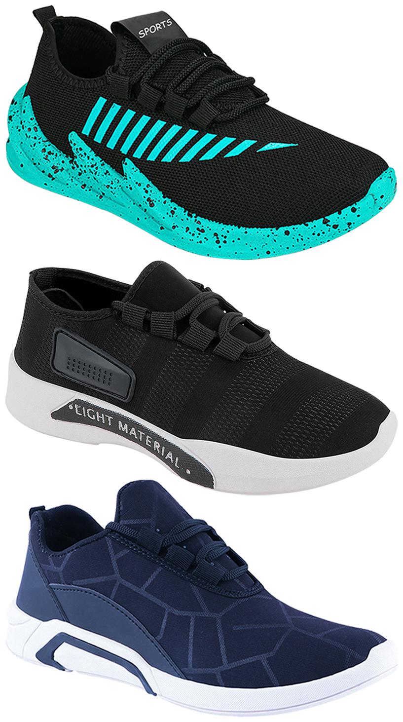 

Birde Men Multi-Color Casual Shoes - BRD-300-BLU-301-BLK-324-SGRN