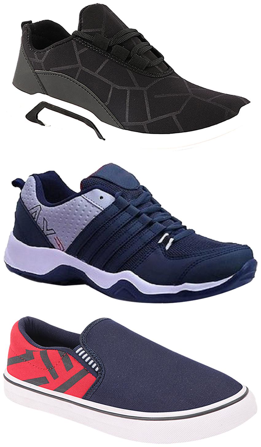 

Birde Men Multi-Color Casual Shoes - BRD-300-BLK-308-RED AX-1