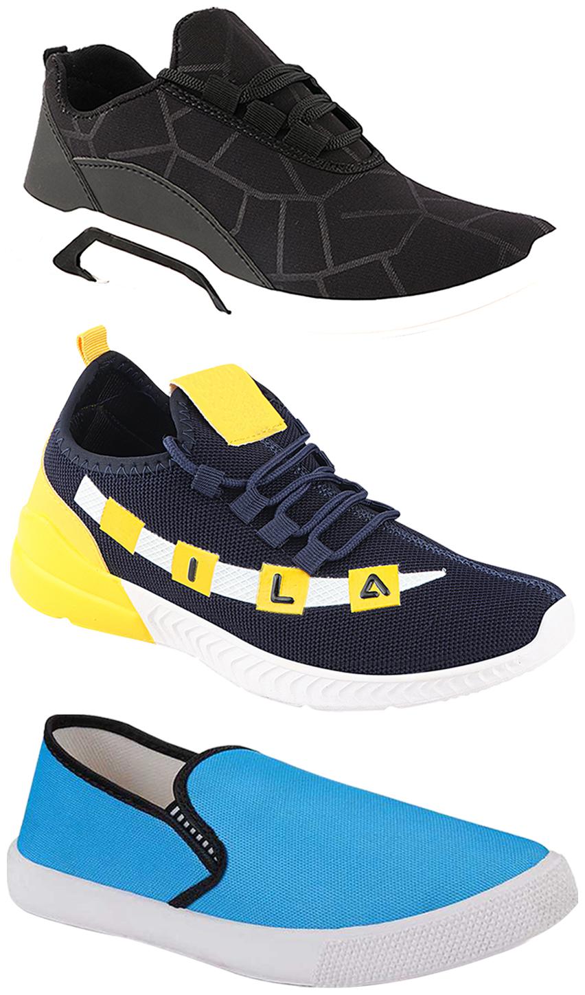 

Birde Men Multi-Color Casual Shoes - CASUAL SPORTS SNEAKERS RUNNNING SHOES - BRD-300-BLK-309-SKY-330