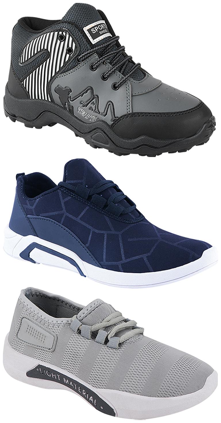 

Birde Men Multi-Color Casual Shoes - BRD-300-BLU-301-GRY-367