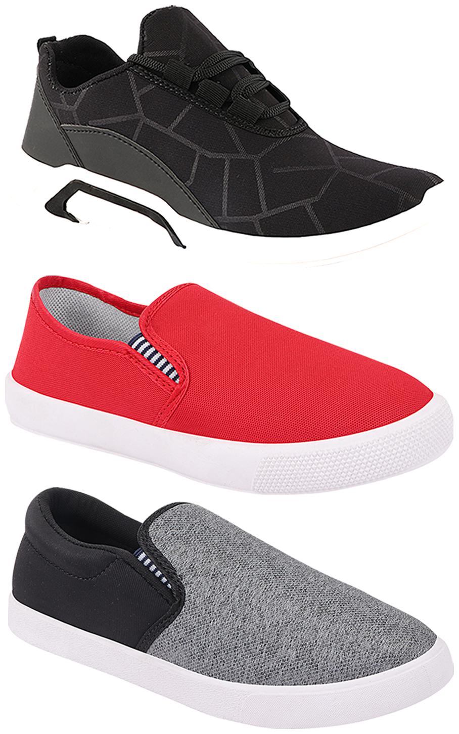 

Birde Men Multi-Color Casual Shoes - BRD-300-BLK-309-RD-310-SLVR