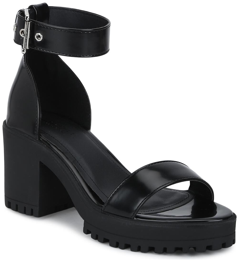 

Black Box Cleated Bottom Ankle Strap Block Heels