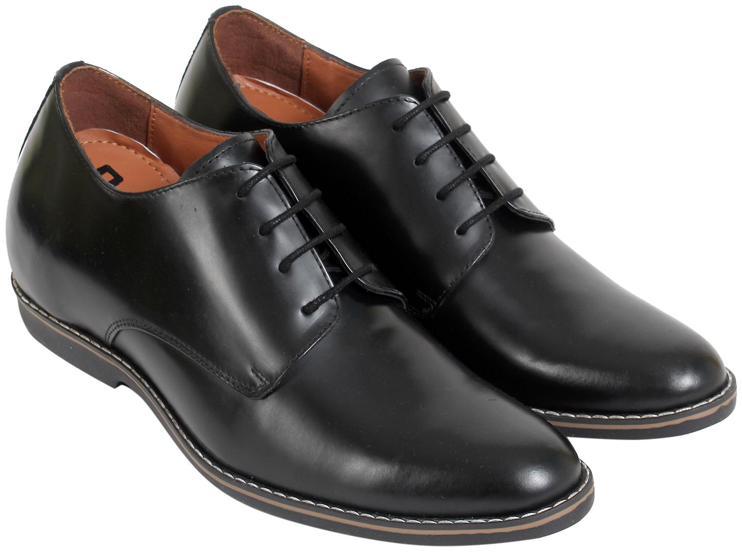 

Black Formal Brush Off Glossy Height Increasing Leather Shoes for Men Wedding Party Men s Dress Wear Lace Up Genuine Pure Leather Stylish Trending Latest Italian Design