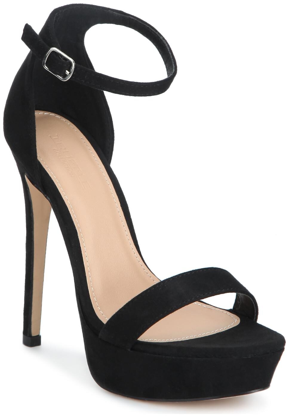 

Black Micro Pump Ankle Strap Stilettos