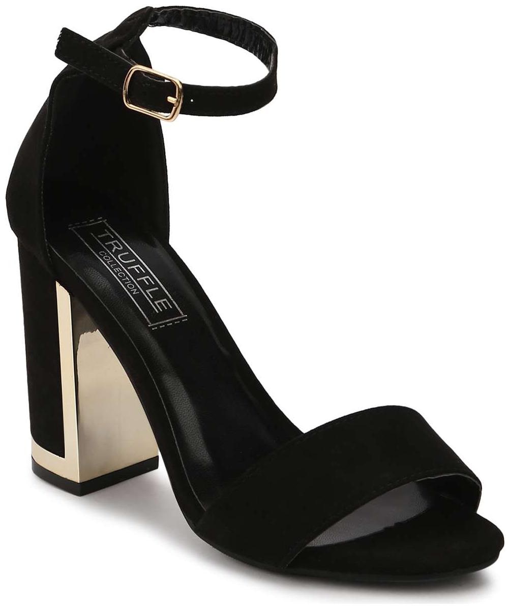 perspex block heels black
