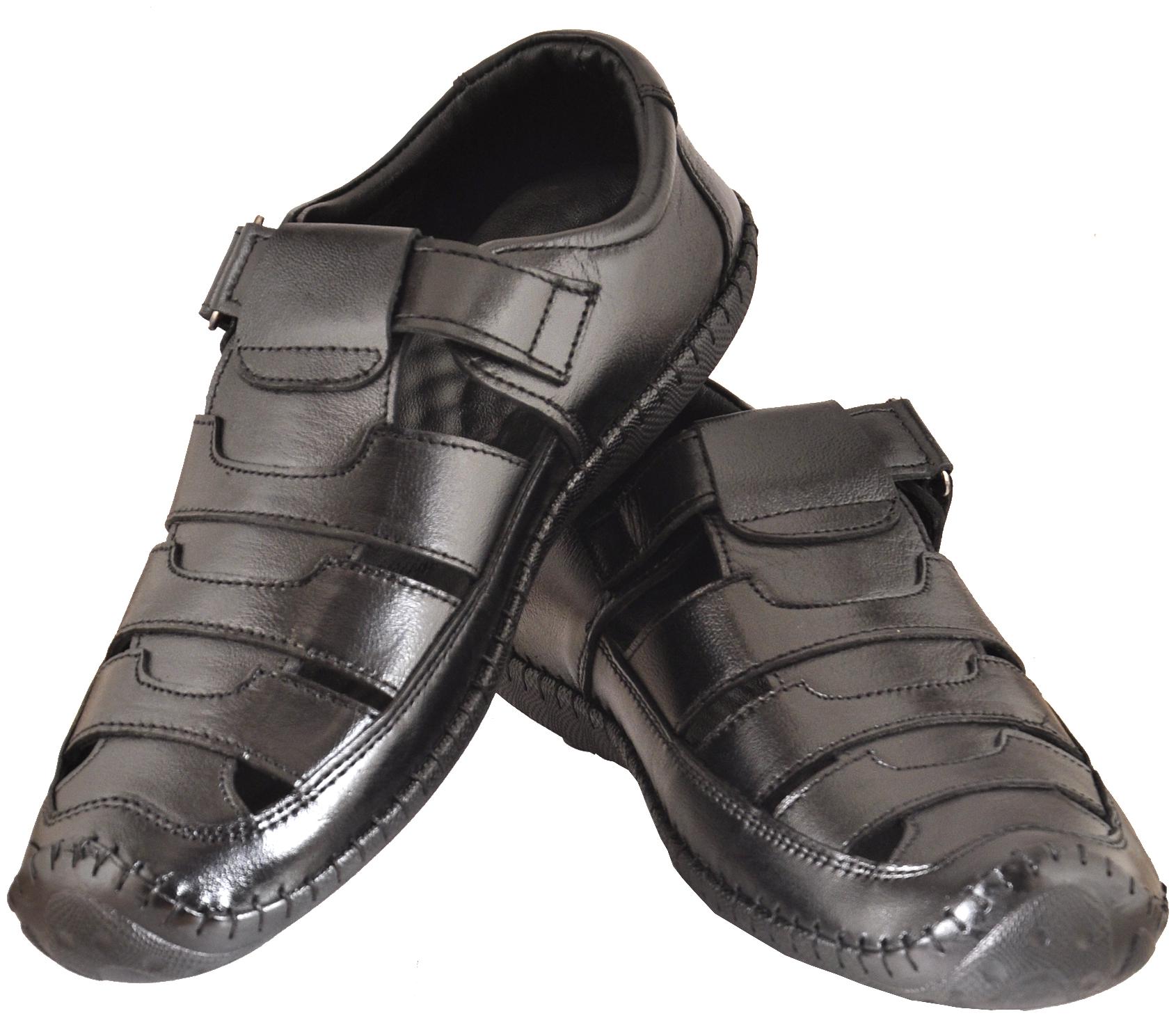

BRIGHT HORSE Men Black Shoe-Style Sandals