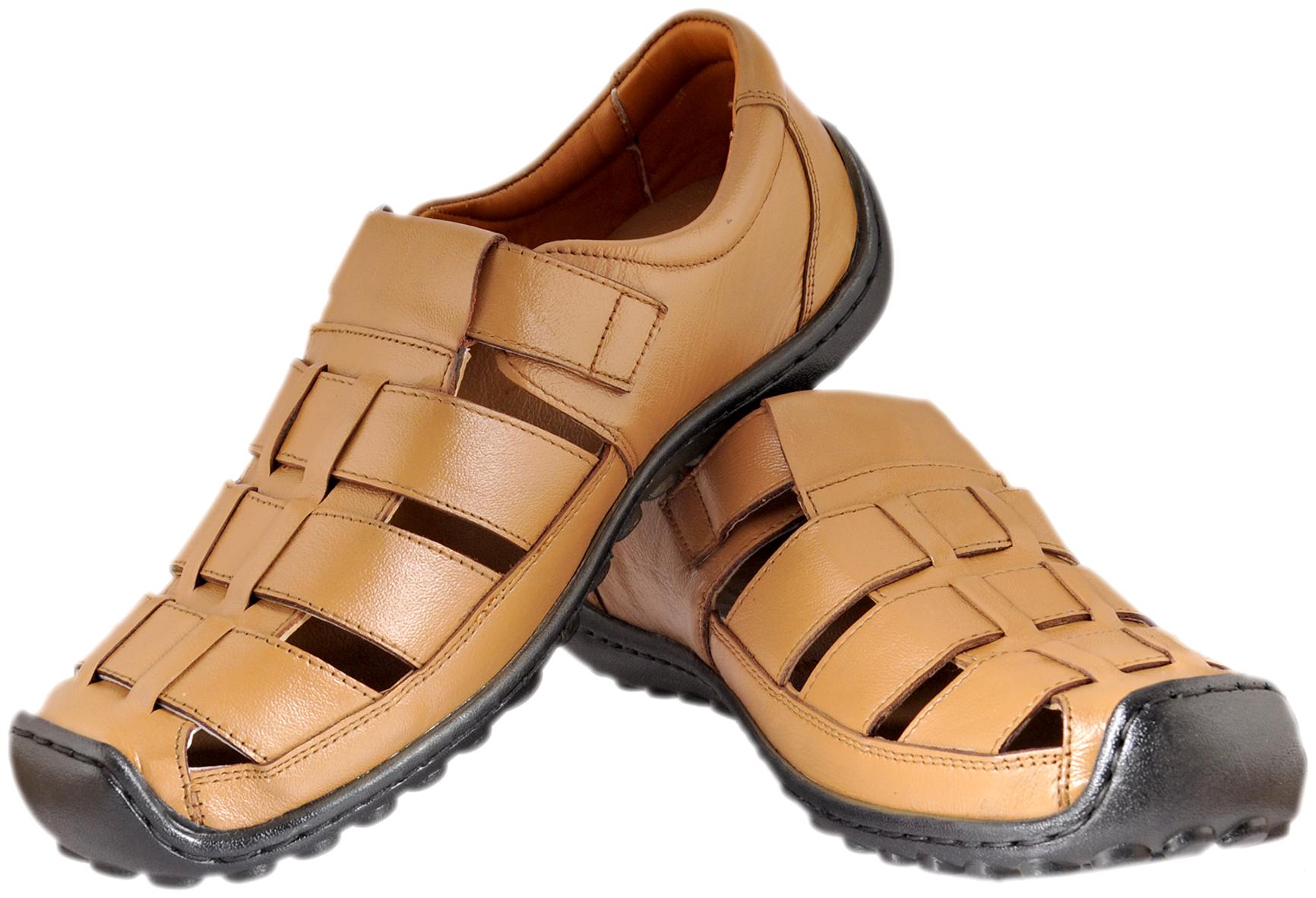 

BRIGHT HORSE Men Tan Shoe-Style Sandals