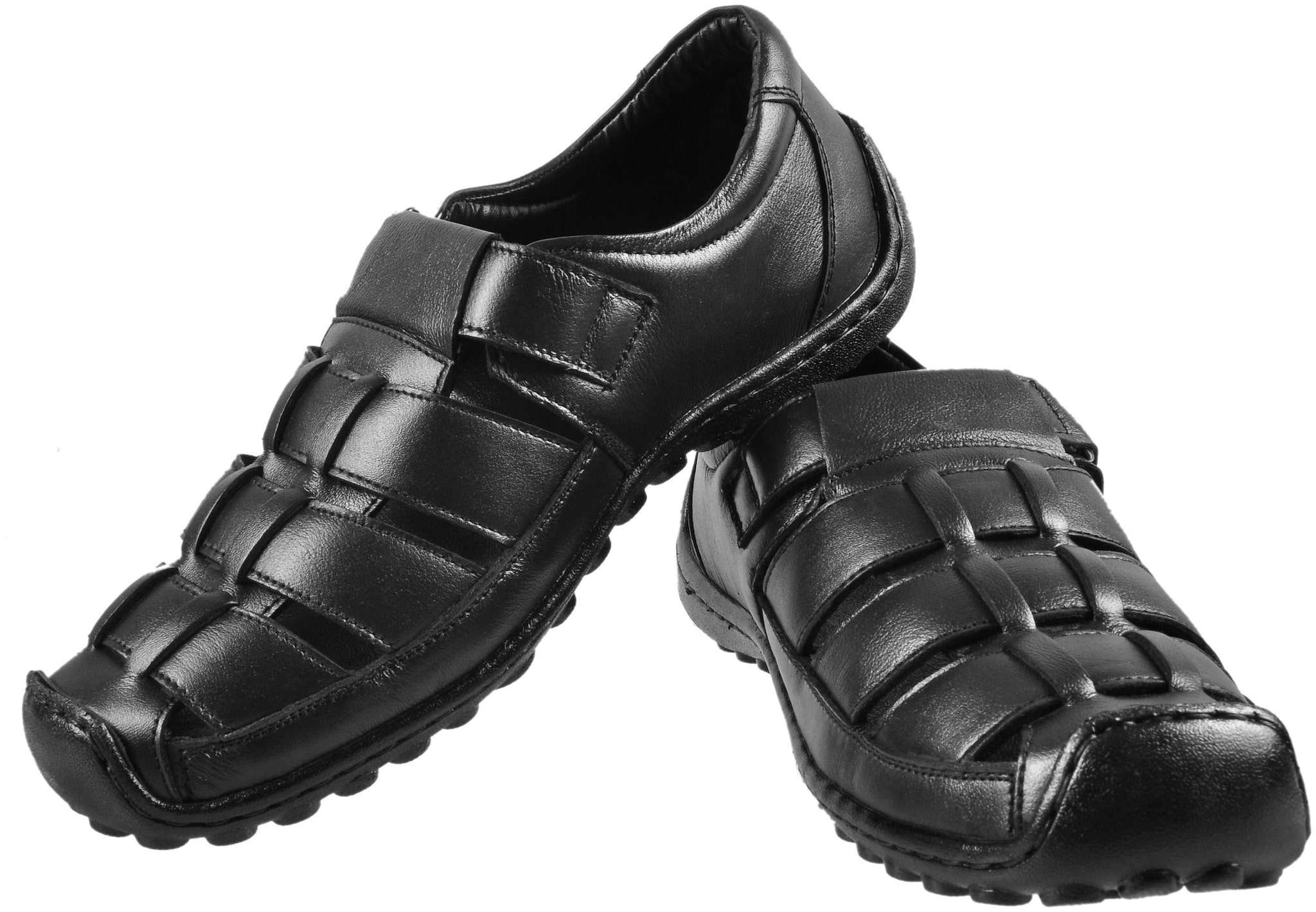 

BRIGHT HORSE Men Black Shoe-Style Sandals