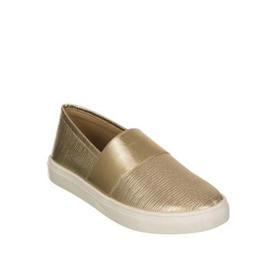 

Bruno Manetti Women Golden Synthetic Leather Sneakers