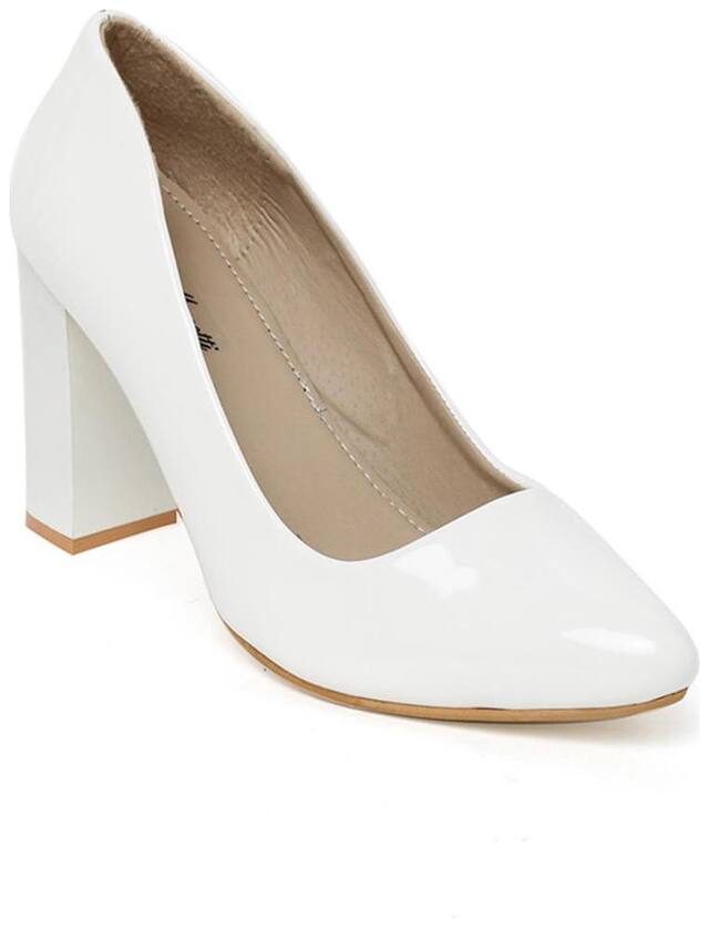 Bruno Manetti Women White Patent Leather Pumps
