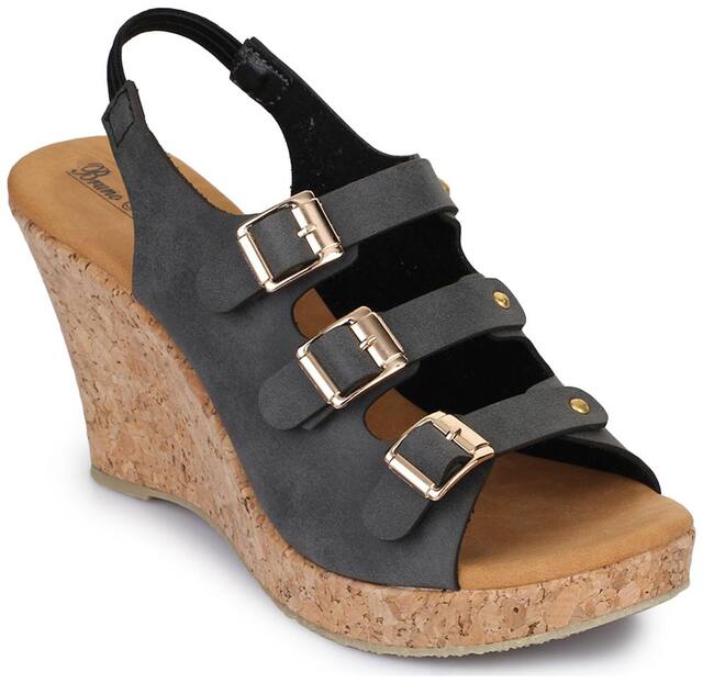 Bruno Manetti Wedges For Women ( Black ) 1 Pair