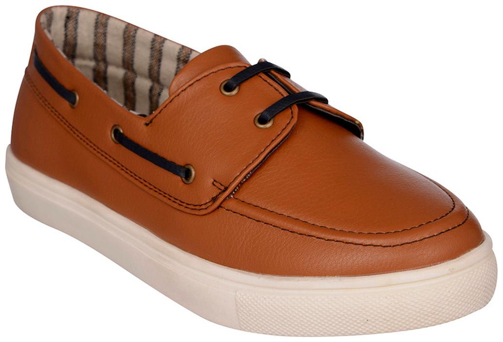 

Bruno Manetti Women Tan Faux Leather Sneakers
