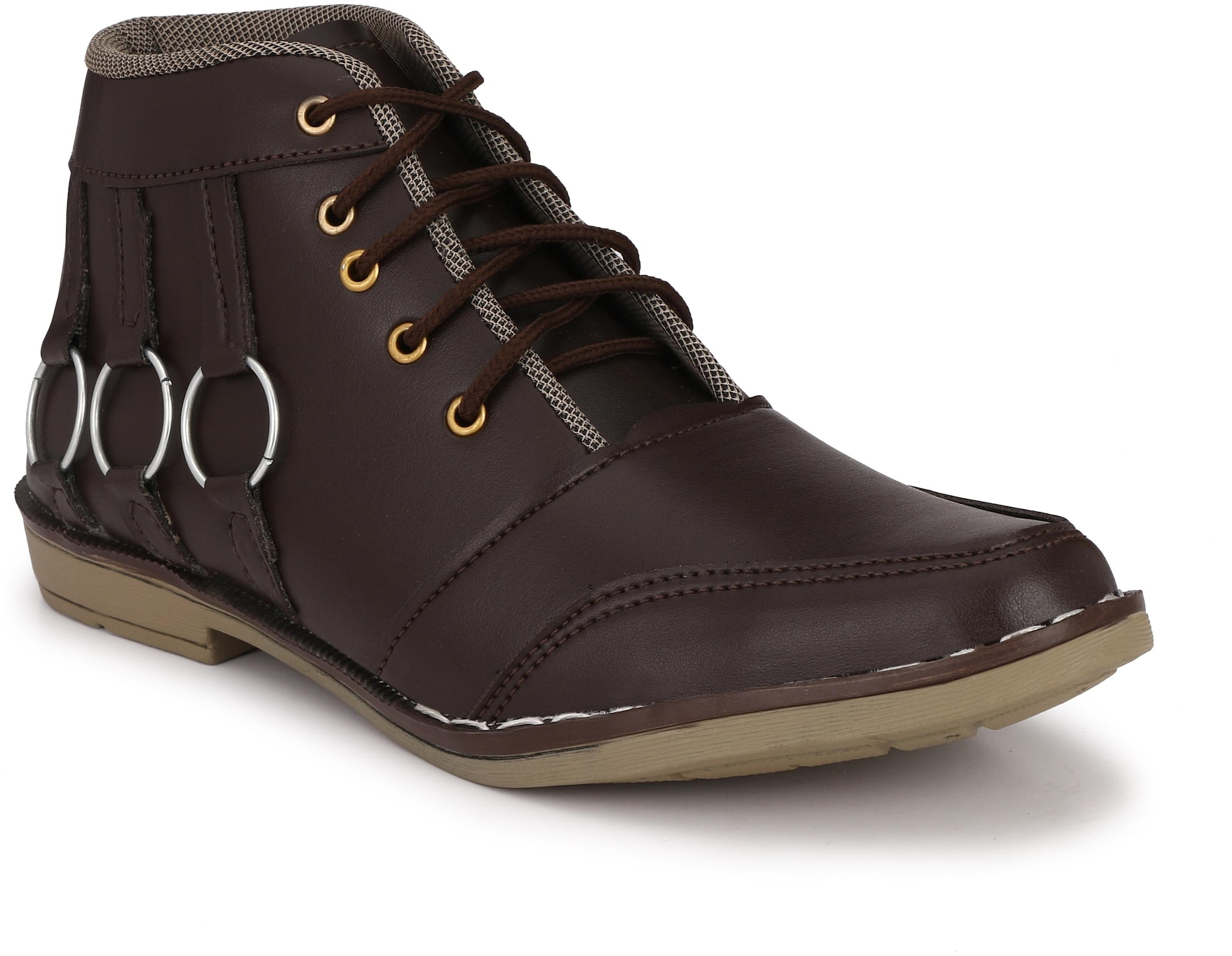 

Bucik Men S Brown Synthetic Leather High Ankle Casual Shoes