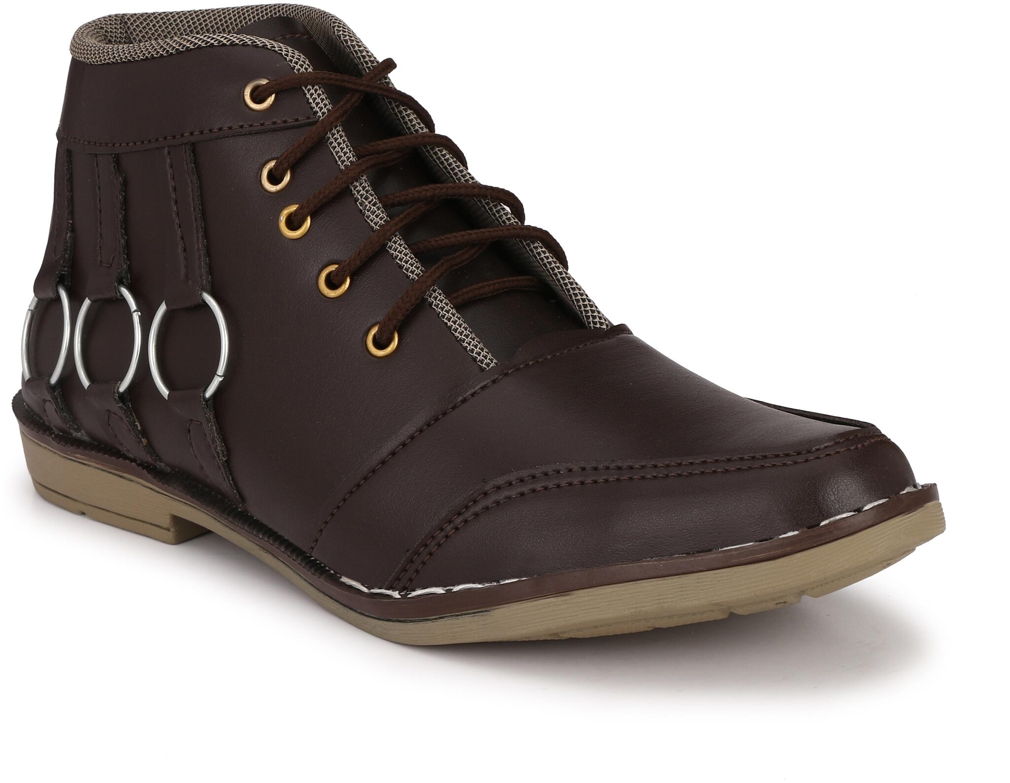 

Bucik Men S Brown Synthetic Leather High Ankle Casual Shoes