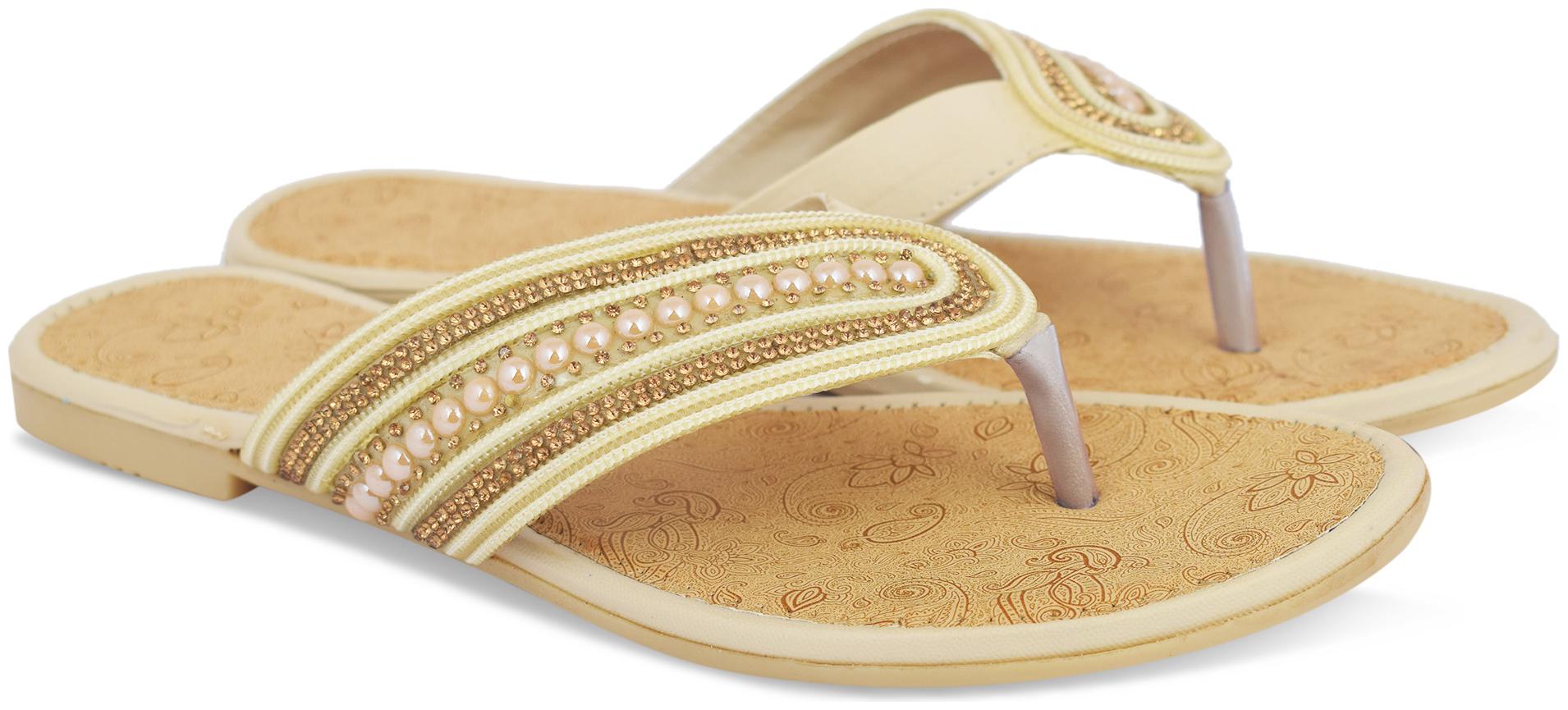 

Butchi Women Cream Open Toe Flats
