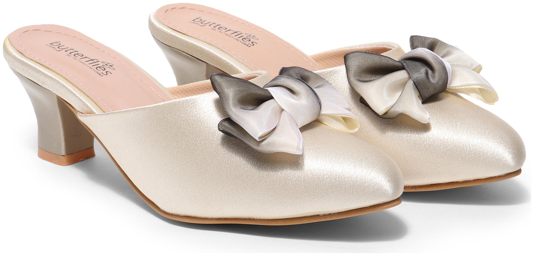 

Butterflies Women Cream Heeled Sandals