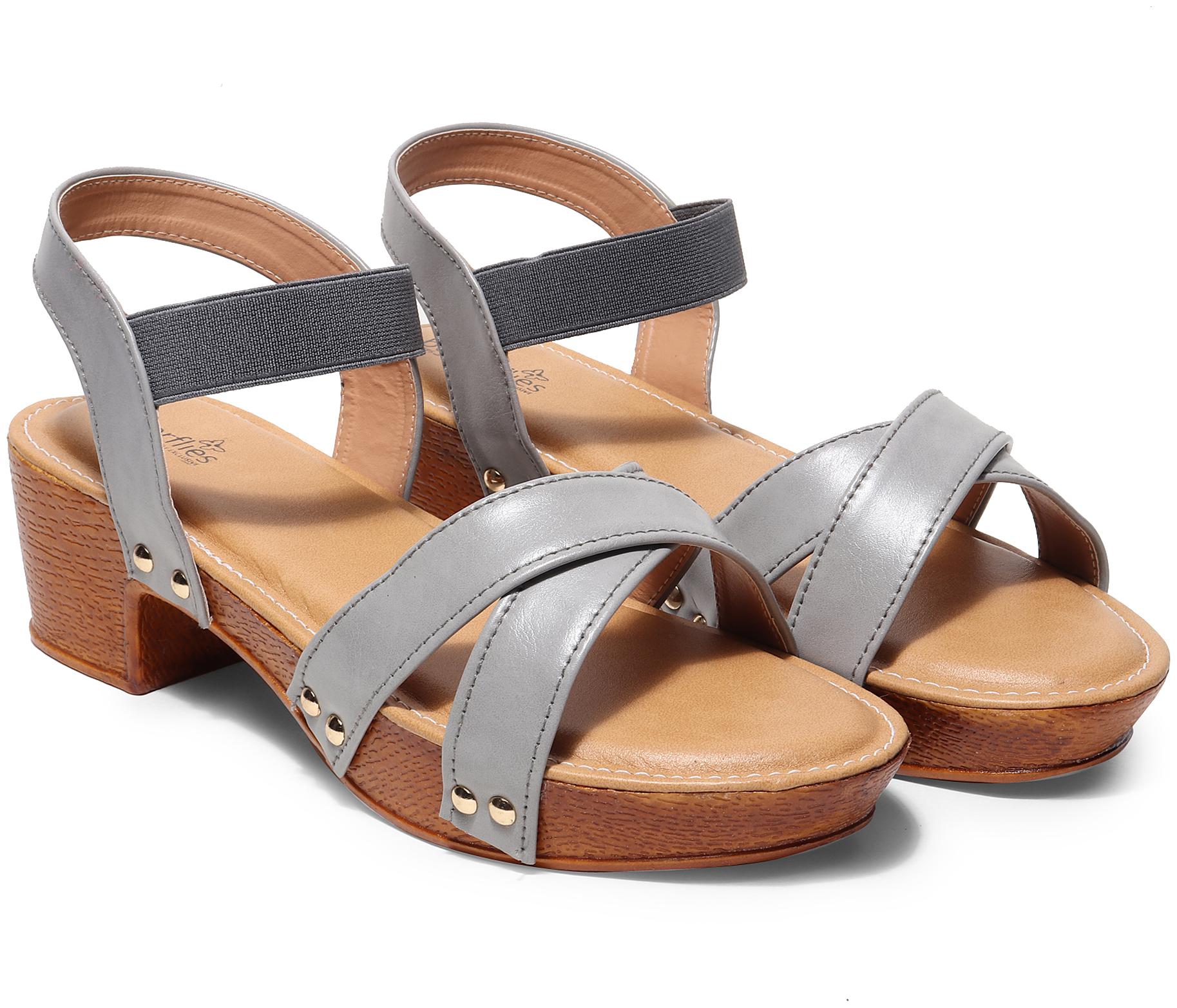

Butterflies Women Grey Heeled Sandals