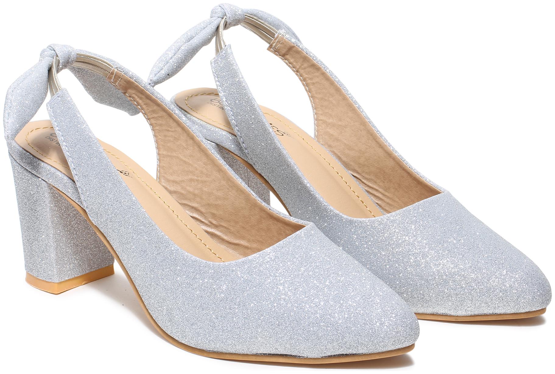

Butterflies Women Silver Heeled Sandals