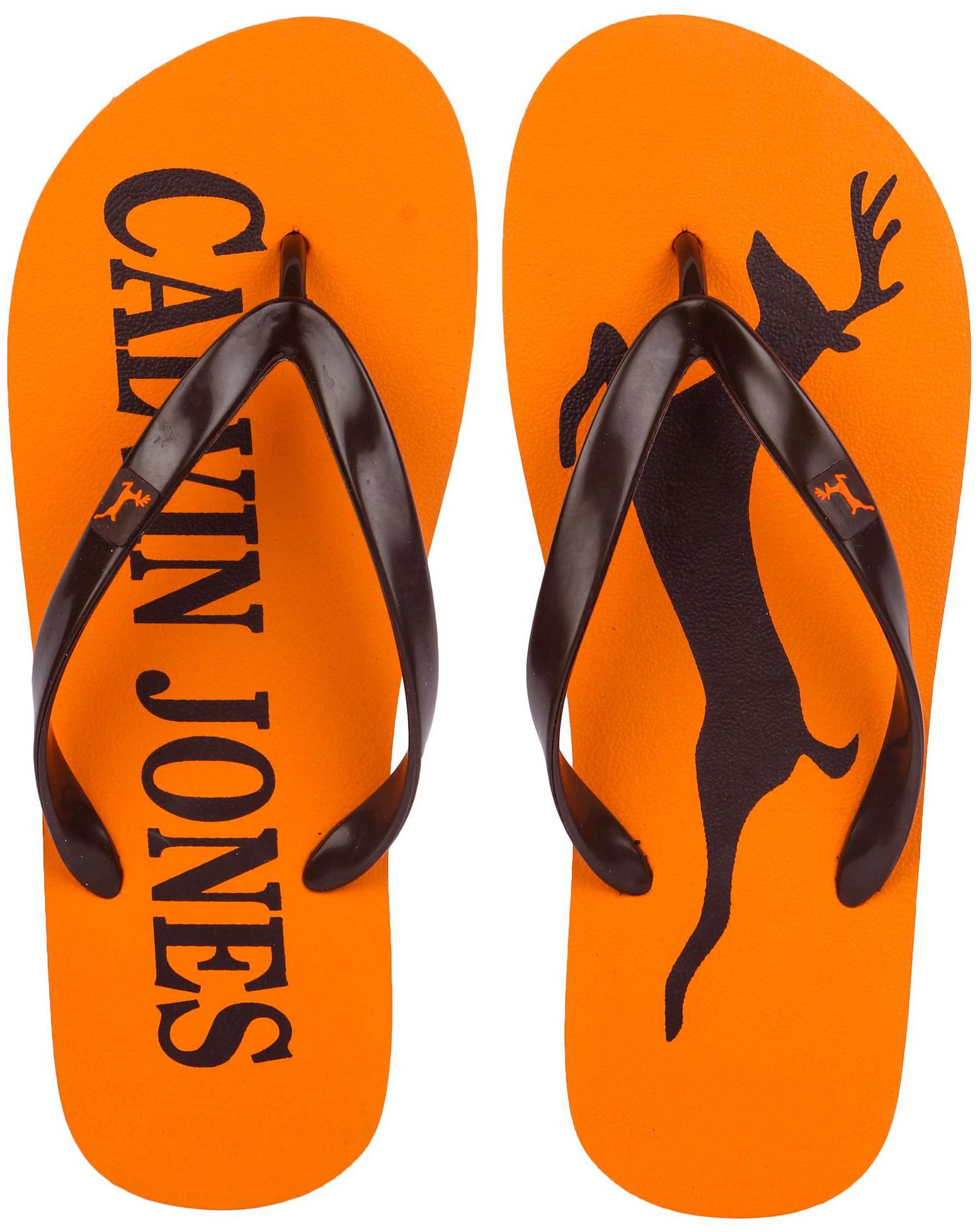 

Calvin Jones Men s Casual Orange - Brown Slippers
