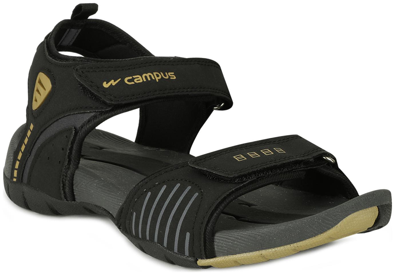 

Campus Men Black Sports Sandals