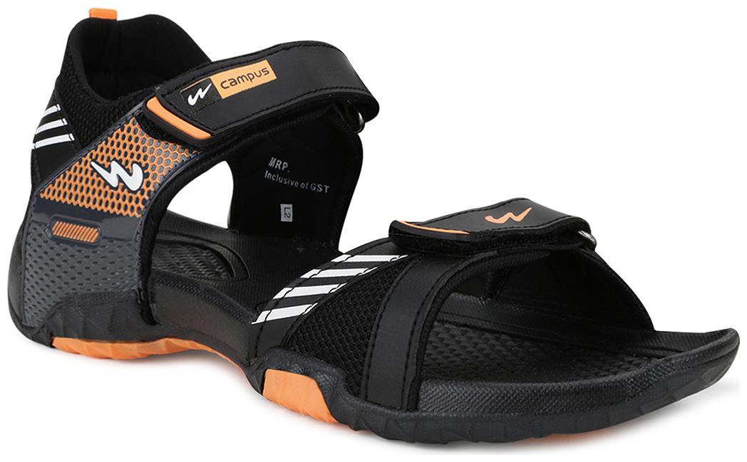 

Campus Men Black Sports Sandals