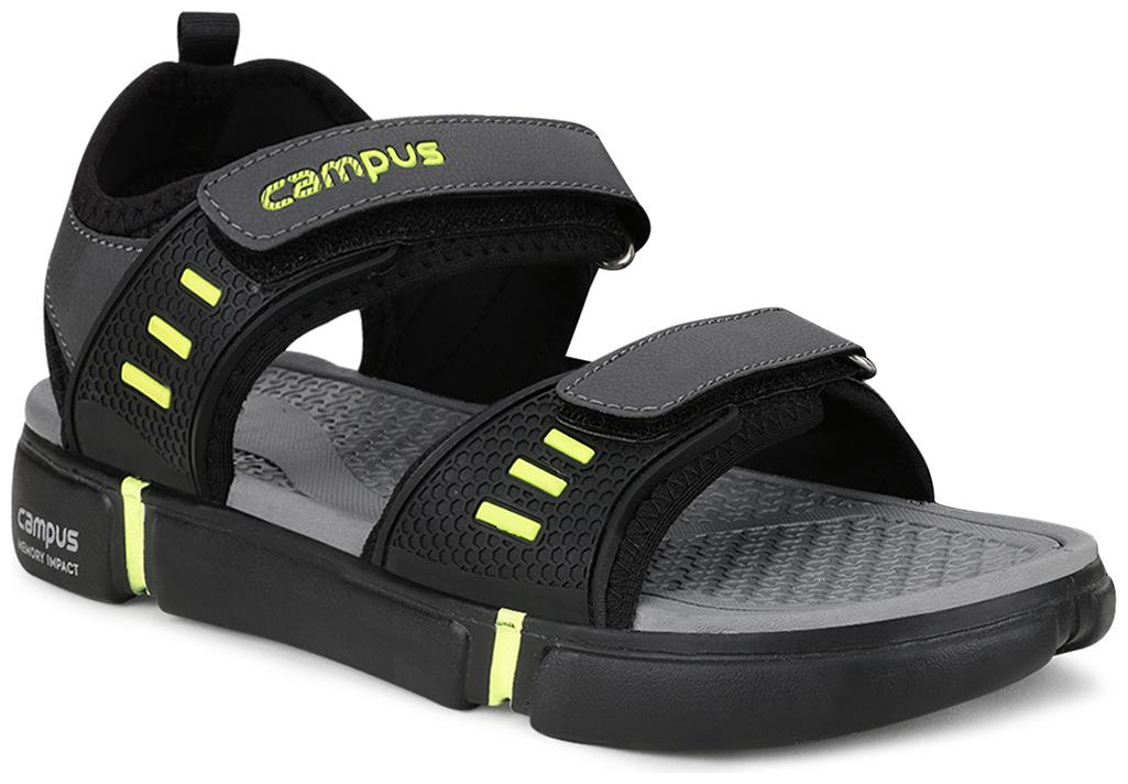 

Campus Men Black Sports Sandals