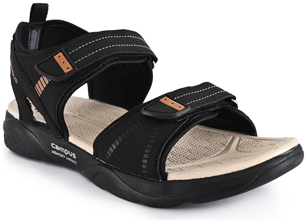 

Campus Men Black Sports Sandals