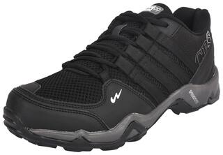 Campus TRIGGEER Black Dark Grey and White Color Men Sports Shoe ( Size -6 )